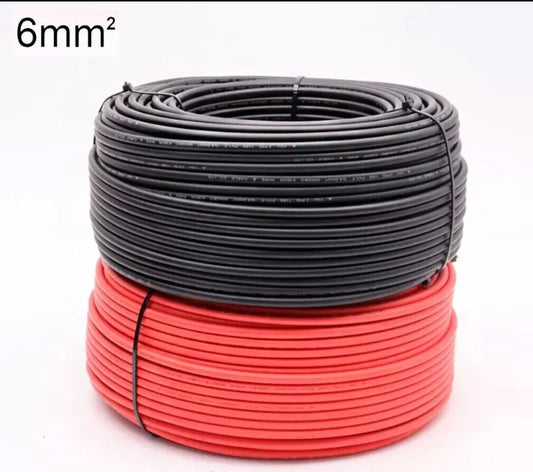 6mm2 two roll solar photovoltaic cable 50m red + 50m total black 100m 6mm