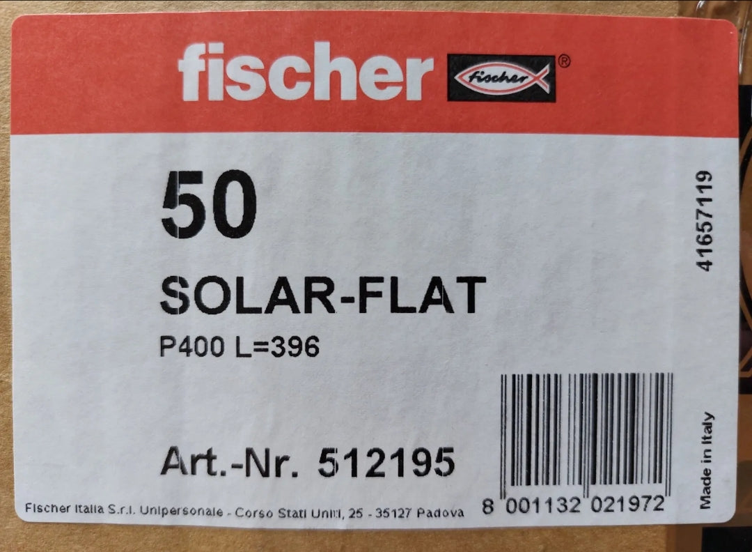 50x FISCHER BAR SOLAR-FLAT P400 L=396 x fix photovoltaic panels 512195
