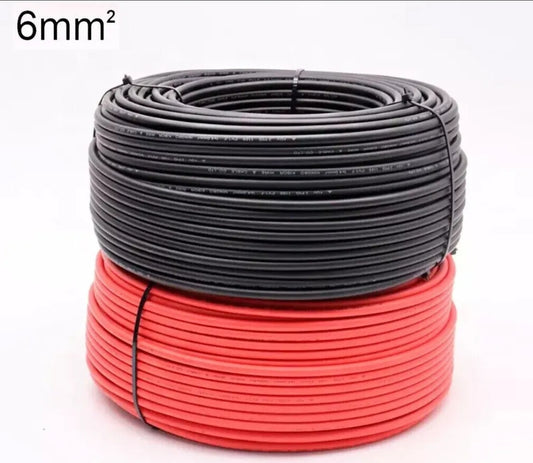 6mm2 solar photovoltaic cable two rolls 100m red + 100m total black 200m 6mm