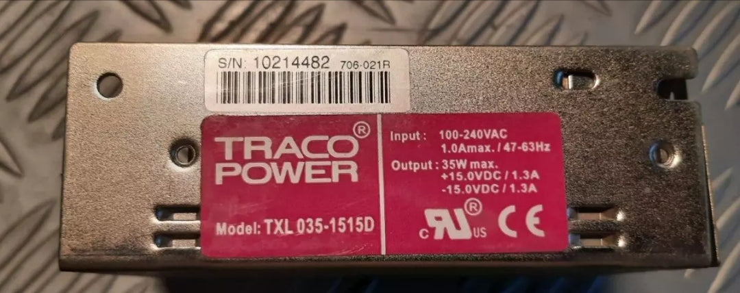 100vac power supply - 240vac + 15VDC - 15V DC 1.3a TRACO POWER