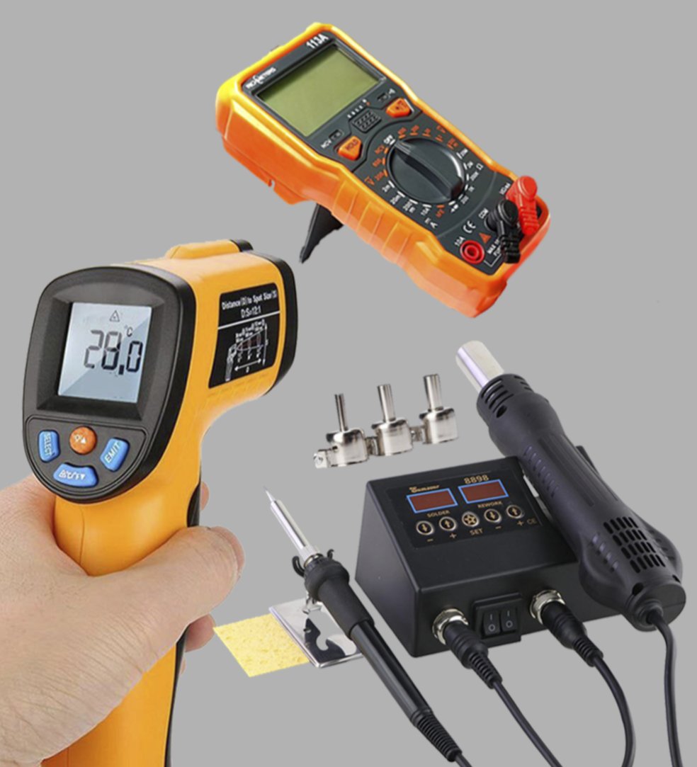 Soldering and measuring equipment