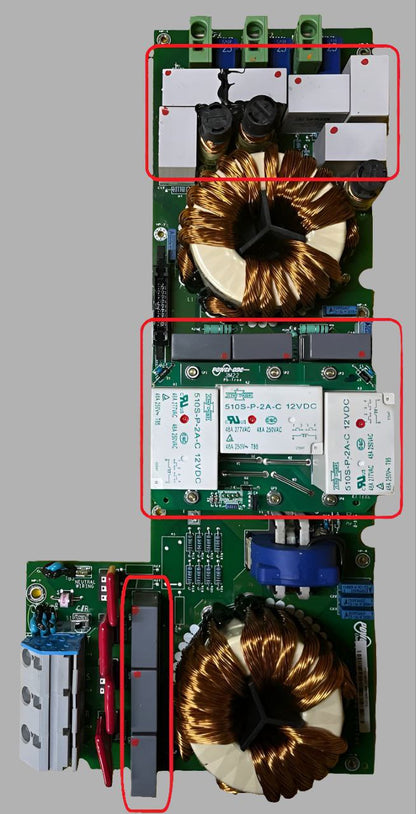 E031, W003 AC Filter Board Repair Kit for ABB Aurora Fimer Trio 20.0kW & 27.6kW Inverters | 6 ISKRA or ICAR Capacitors, New Relays