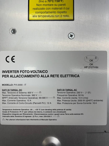 Photovoltaic Inverter Aurora Power One PVI-2000-IT 2kW 2000W 230VAC