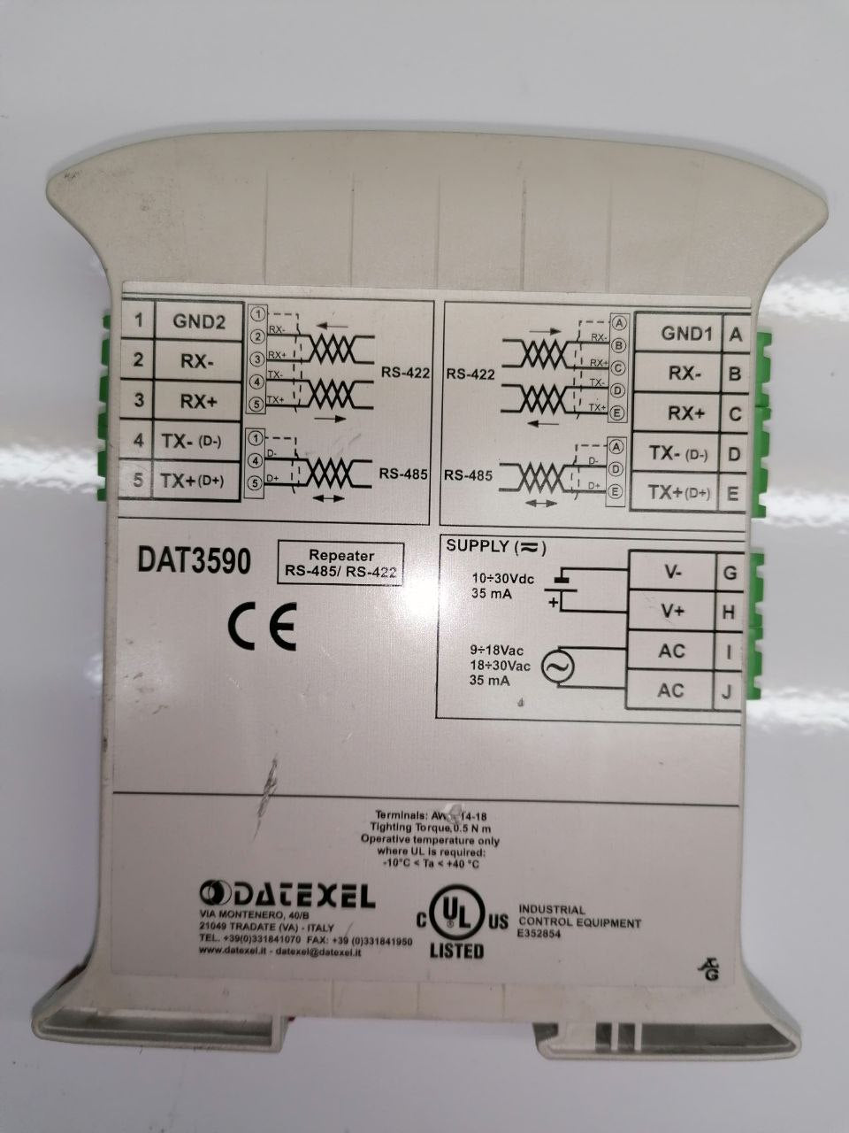 Ripetitore RS485/RS422 isolato DAT3590 – Amplificazione e isolamento del segnale affidabili