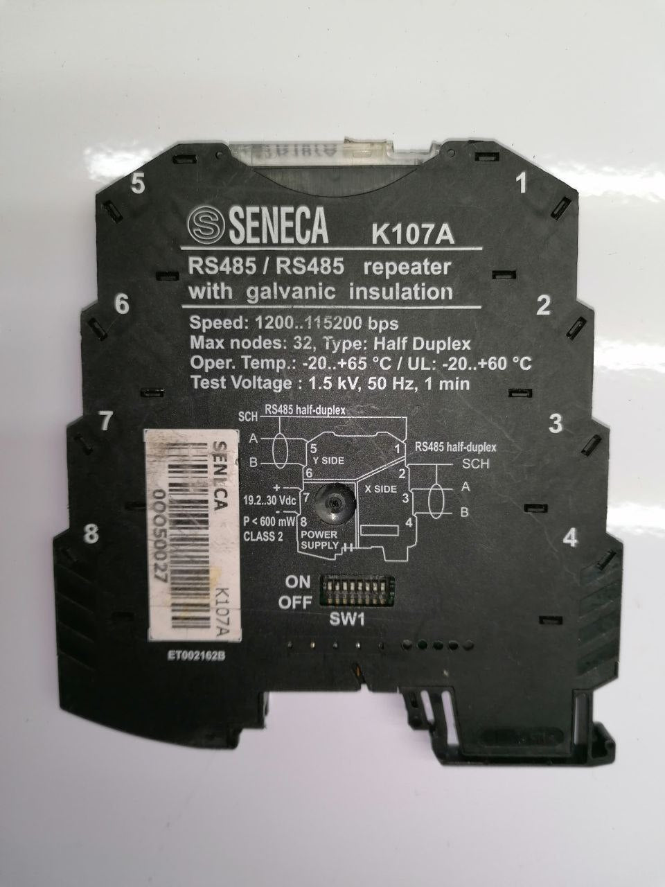 SENECA K107A RS485/RS485 Repeater with Galvanic Isolation