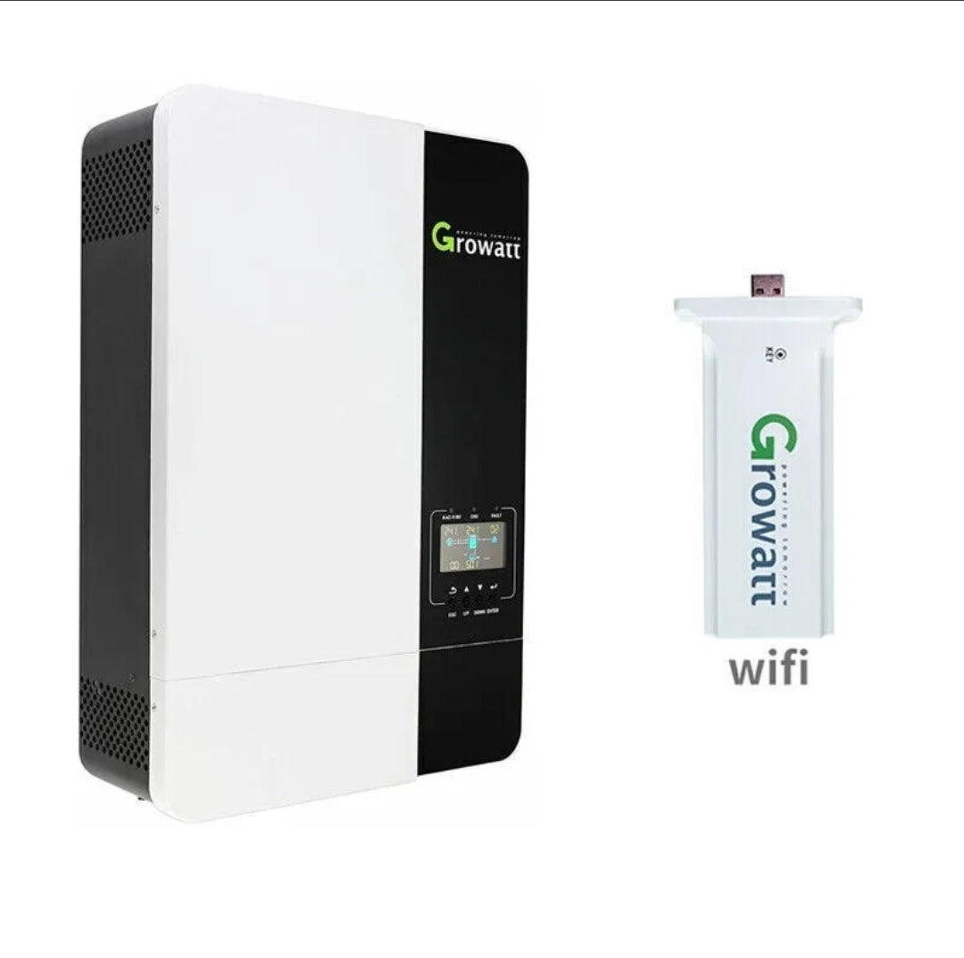 Growatt spf5000es 5kw 48v 100A 450VDC off grid solar inverter MPPT 220vac + WI