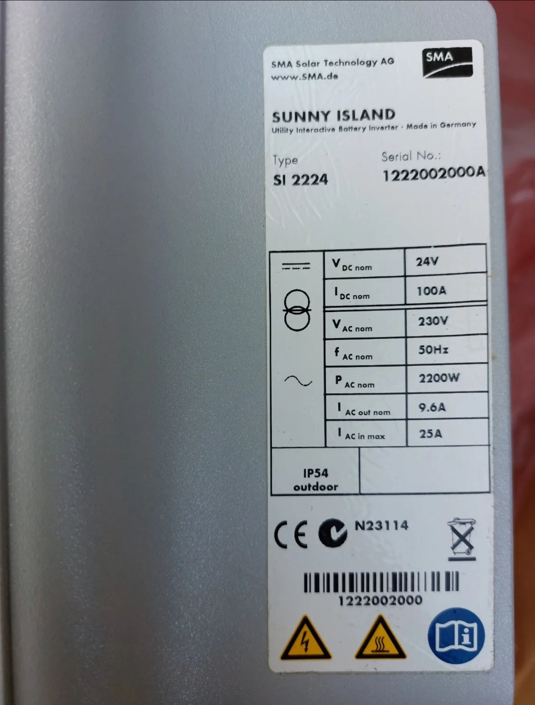 SMA Sunny Island 2224 Storage & Island Inverter