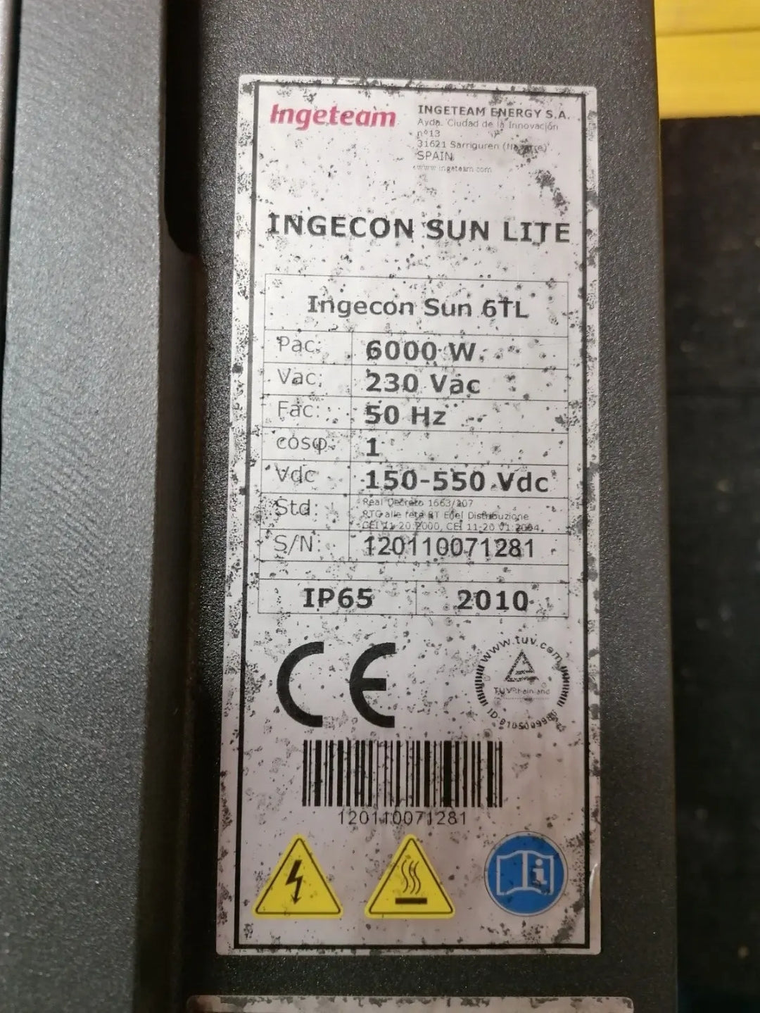 INGETEAM INGECON SUN LITE 6TL 6000W 6KW 230VAC PHOTOVOLTAIC INVERTER