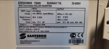 Santerno Sunway TG 35-800V 20kw Three Phase 400v AC Transformer Inverter New