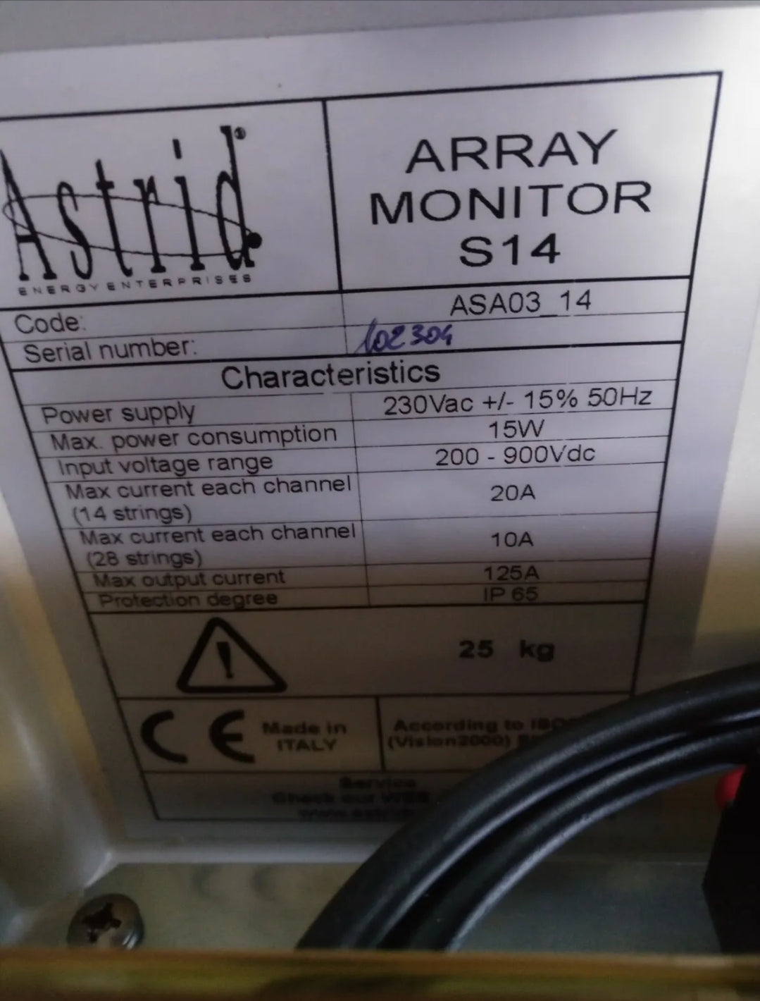 Astrid string box up to 50kw array monitor 125A TRANSCLINIC 14I + Weidmüller Monit