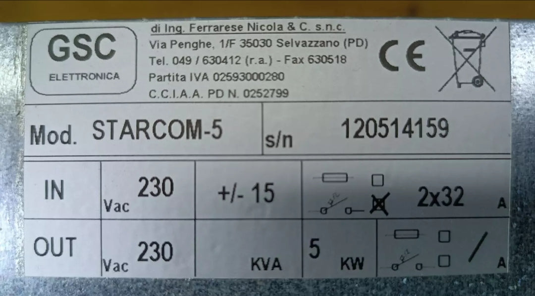 GSC Electronic STARCOM-5 5KW EXTERNAL AUTOMATIC BYPASS