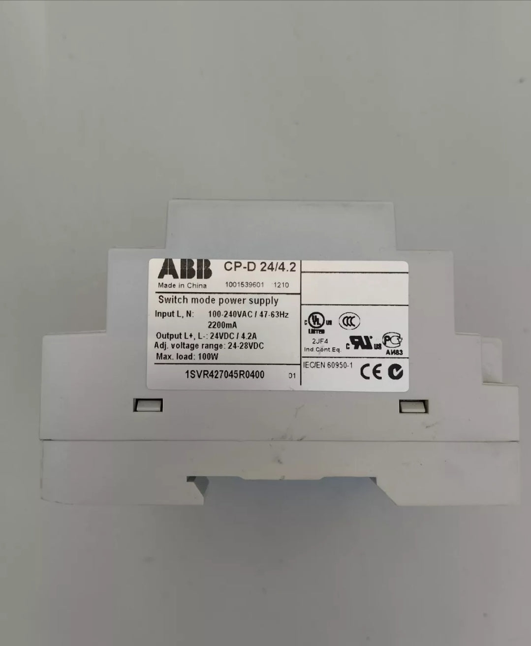 ABB CP-D24/4.2 1SVR427045R0400 24VDC 4.2A SWITCH POWER SUPPLY MODE