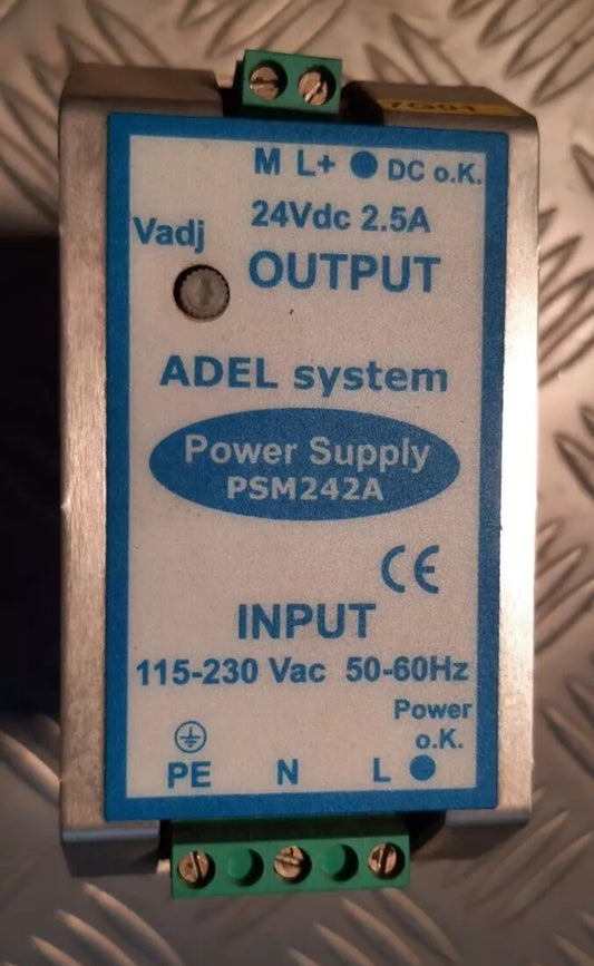 power supply 115vac - 230vac 24vdc din bar 24v 2.5a ADELSYSTEM PSM242A