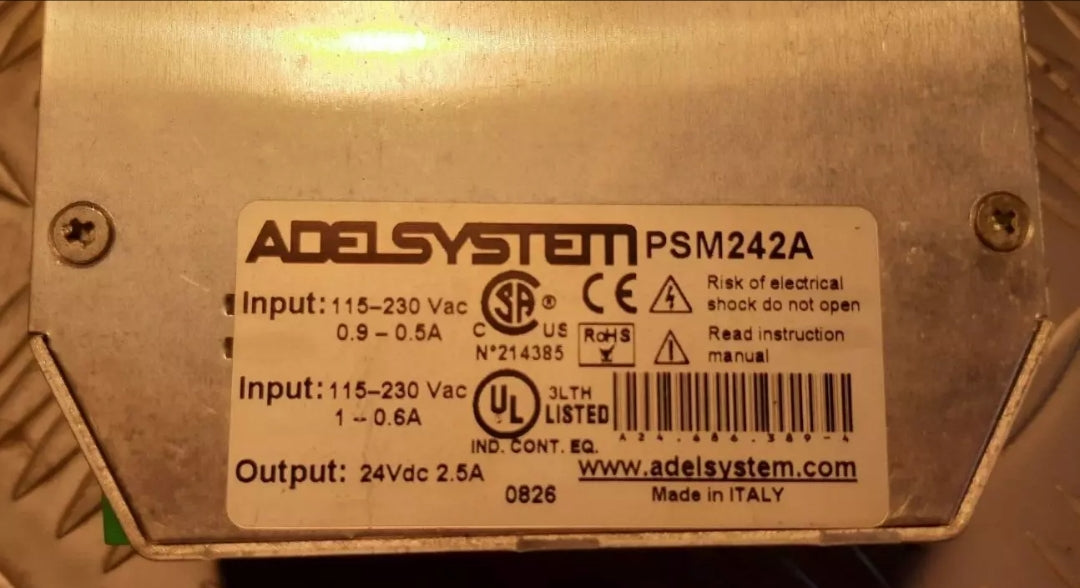 power supply 115vac - 230vac 24vdc din bar 24v 2.5a ADELSYSTEM PSM242A