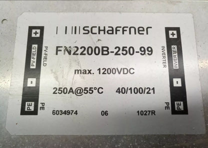 filter DC 1200VDC 250a FN2200B - 250 - 99 SCHAFFNER 40/100/21