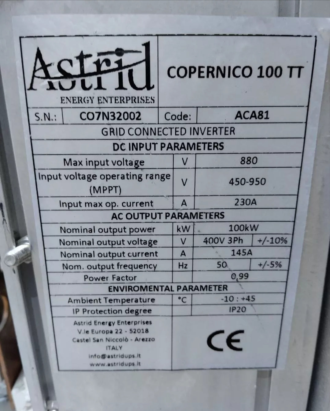 Astrid COPERNICO 100TT PB364002C PB259003B INT-UPS POWER CARD