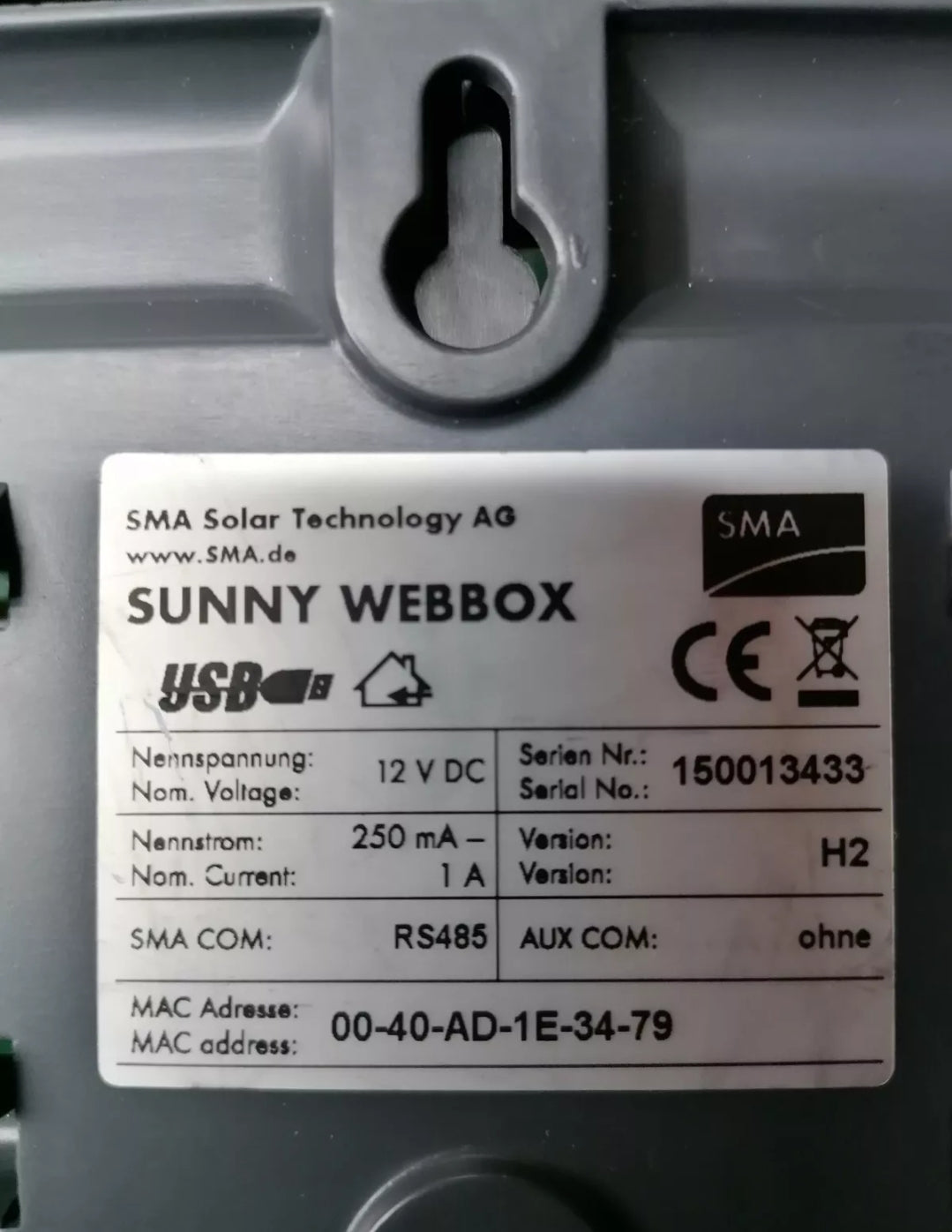 RS485 Sunny Webbox Monitoring for SMC SB SMS Photovoltaic Inverter