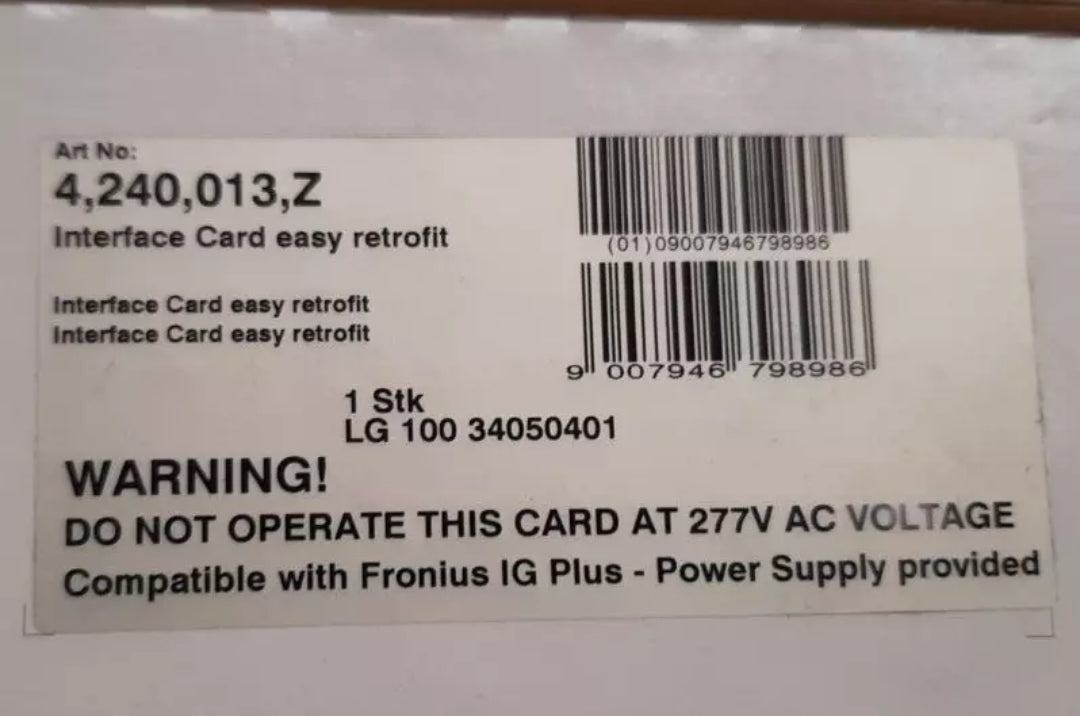 FRONIUS DATCOM 4,240,013,z INTERFACE CARD EASY RETROFIT MONITOR