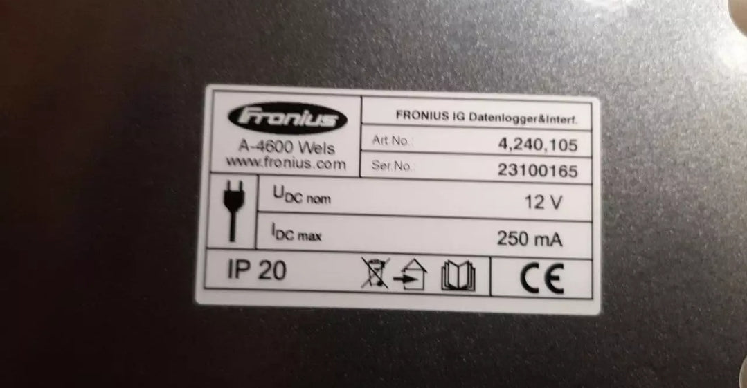 FRONIUS DATALOGGER & INTERFACE MONITOR A-4600 Wels 12V 250mA IP20