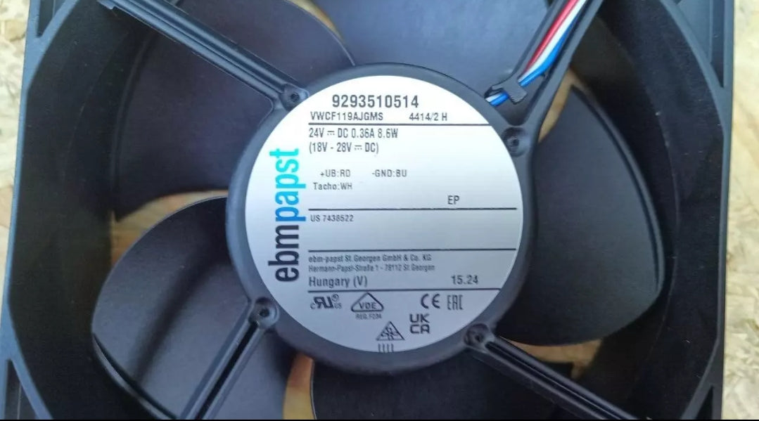 fan ebmpapst 9293510524 VWCF119AJGMS 4412/2 H 24V DC0.36A 8.6W 18V-28V DC