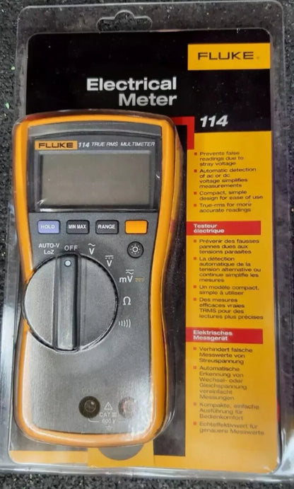 FLUKE 114 METER TESTER MULTIMETER AC/DC RESISTANCE 2583552