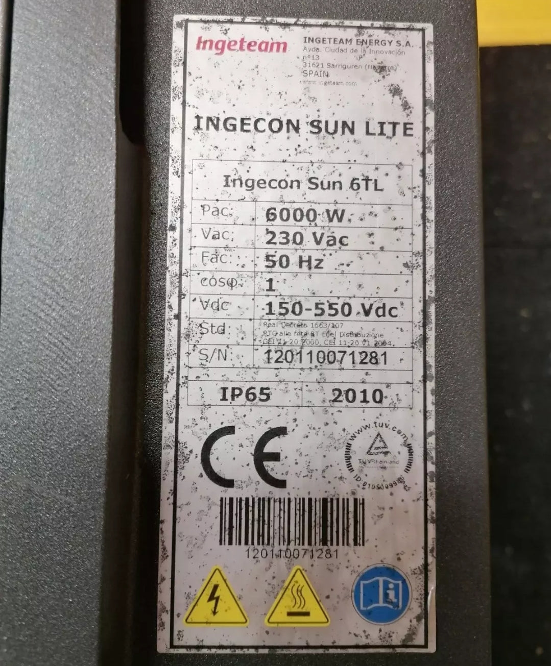 INGETEAM INGECON SUN LITE 6TL 6000W 6KW 230VAC PHOTOVOLTAIC INVERTER