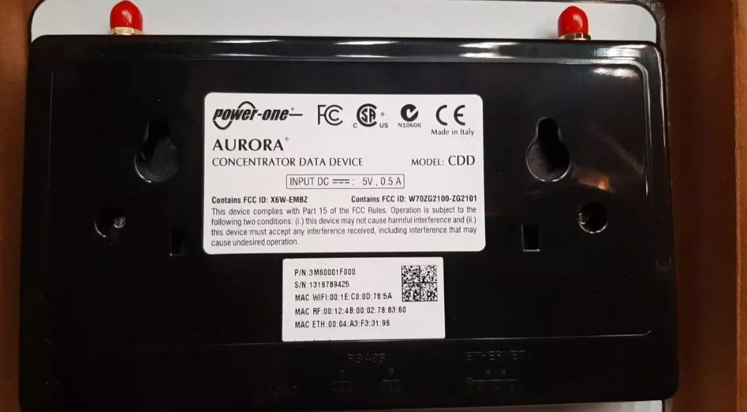 AURORA POWER ONE CDD CONCENTRATOR DATA DEVICE X6W-EMBZ 5V 0.5A