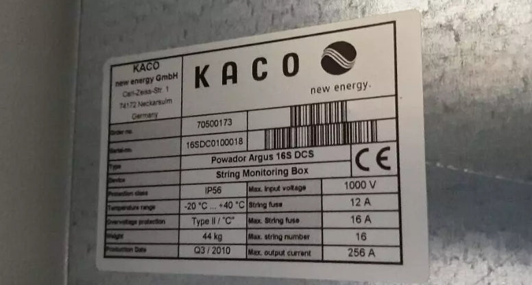 STRING MONITORING BOX KACO POWADOR ARGUS 16S DCS 1000V