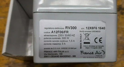 RV REGULATOR RV300-3A SINGLE PHASE REGULATOR France Air RV300