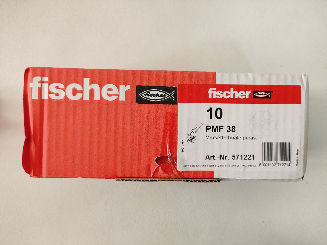 10x FISCHER PMF 38 571221 end terminal for securing photovoltaic panels